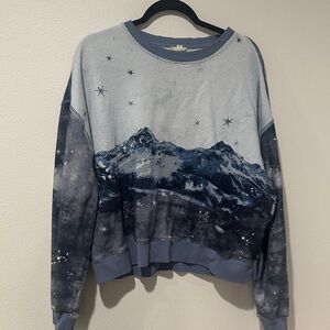 Anthropologie Pilcro Mountain Print Sweatshirt